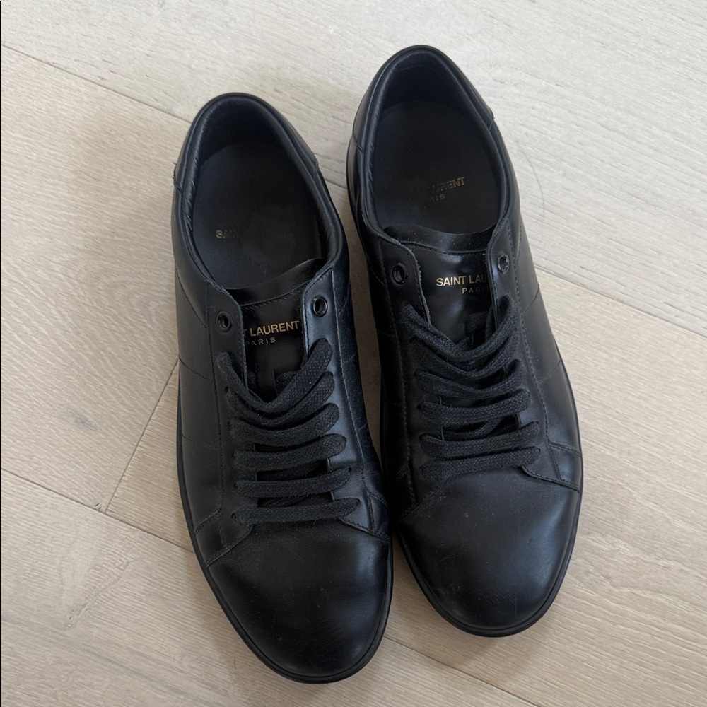 Saint Laurent Classic Black Leather Sneakers